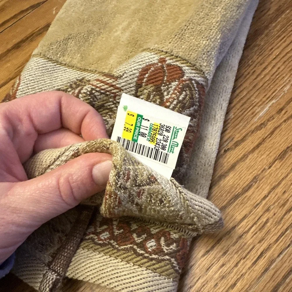 Hampton Manor Towel Set Tan New Taja Elephant 100% Cotton 3 Piece Safari Vintage